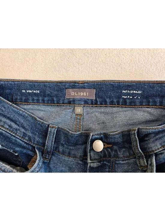 Dl1961 Patti Straight High Rise Vintage Ankle Jeans Size 28 Twilight Hour 2 Tone - Picture 4 of 7